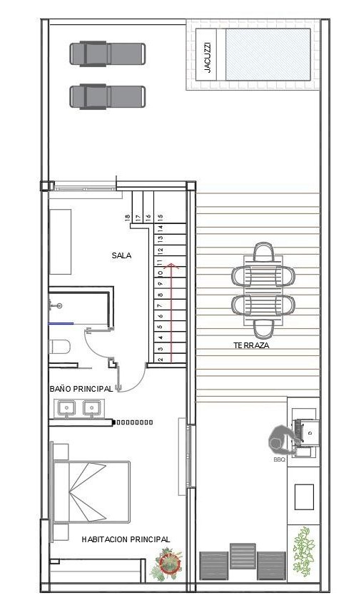 Second level floor plan